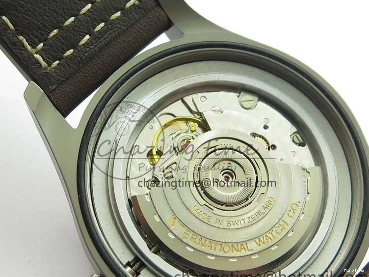 MIROTIME 0323 Mark XVIII IW327006 Titanium V7F 1:1 Best Edition Black Dial on Brown Leather Strap A Attractive 7080